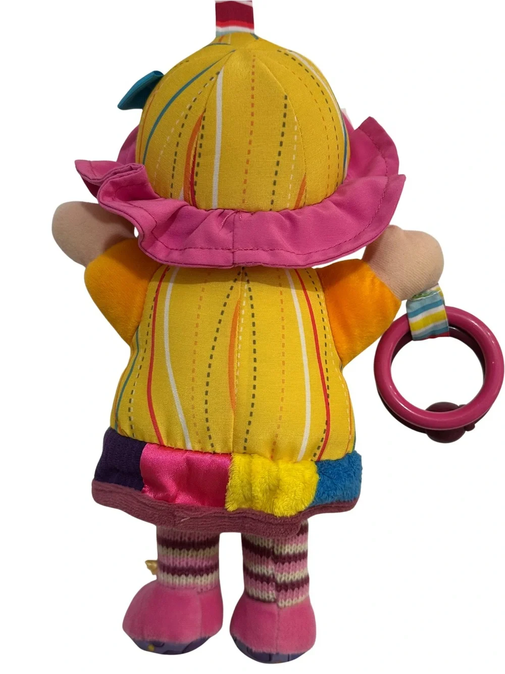 Lamaze 11” Activity Clip N Go Girl Baby Doll Rattle Crinkle Textures Sensory